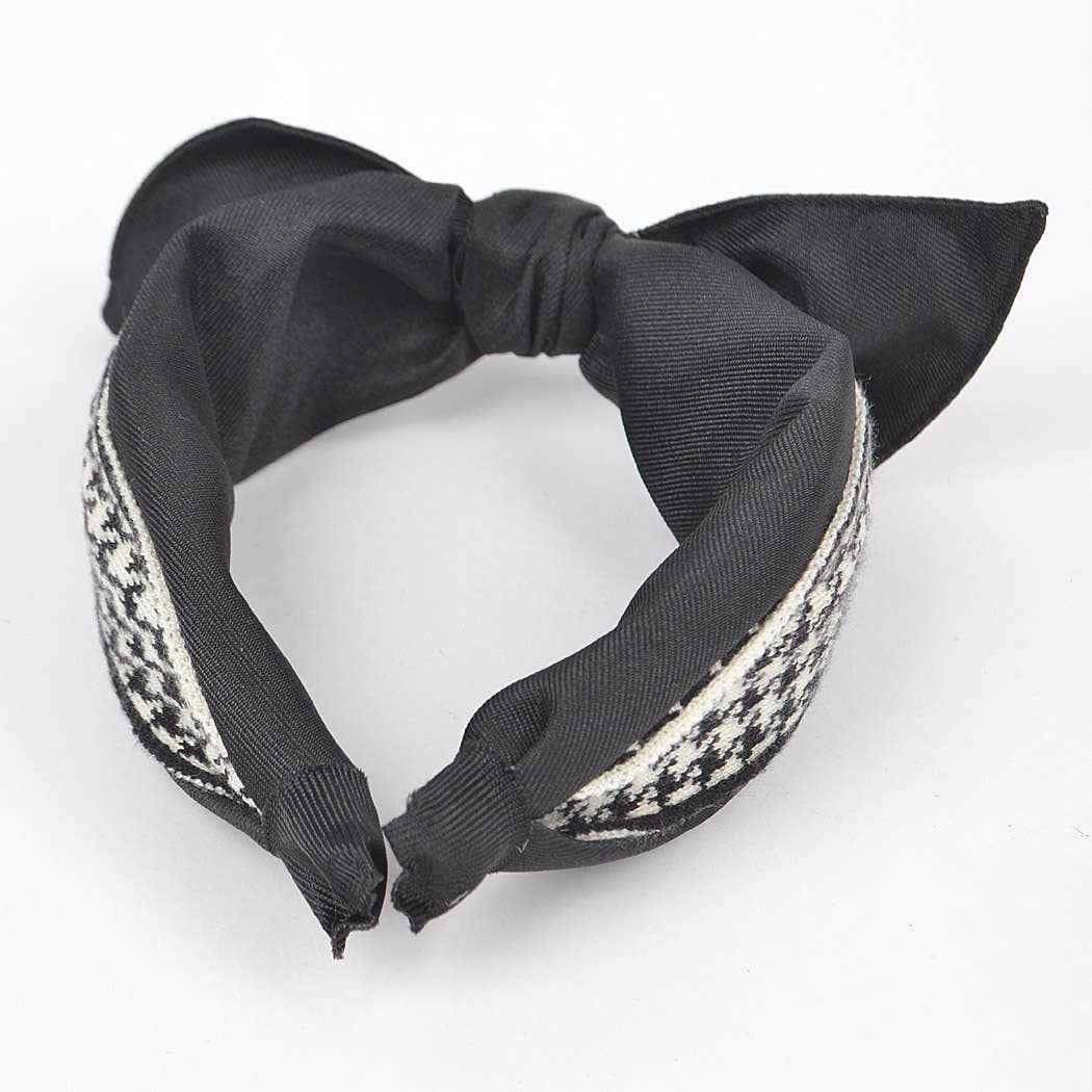 3AM BY H&D ACCESSORIES - Vente Bandeau – femme - Bandeau à nœud en matériaux mixtes avec perle3