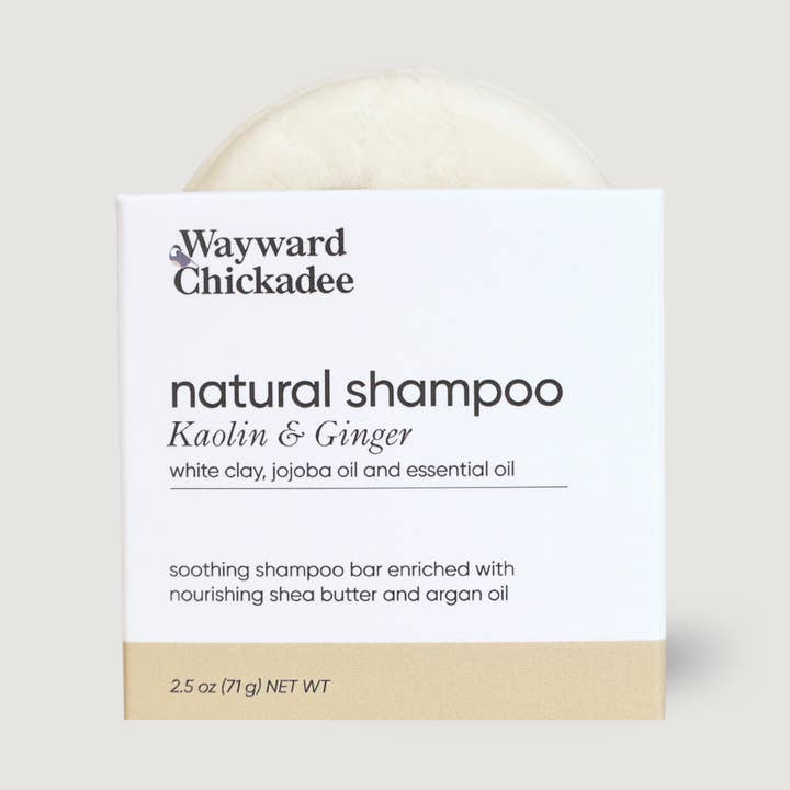 Shampooing solide apaisant au kaolin et au gingembre pour la vente par Wayward Chickadee