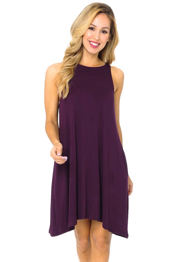 Burgundy Apparel - Wholesale Dress - Women's - TANK DRESS WITH POCKETS8