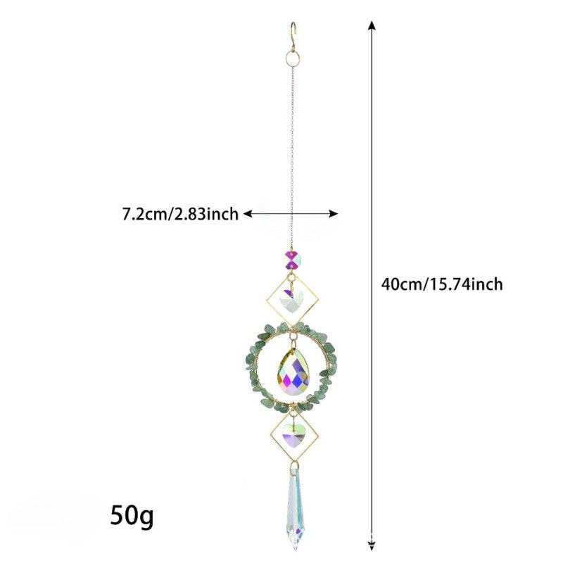 Dipped Shop - Wholesale Suncatcher - Colorful Stone Cross Crystal Home Hangings DP25A9270