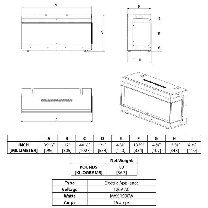 Sustainable Hearth - Wholesale Fireplace Mantel - Signal 40 Electric Fireplace4