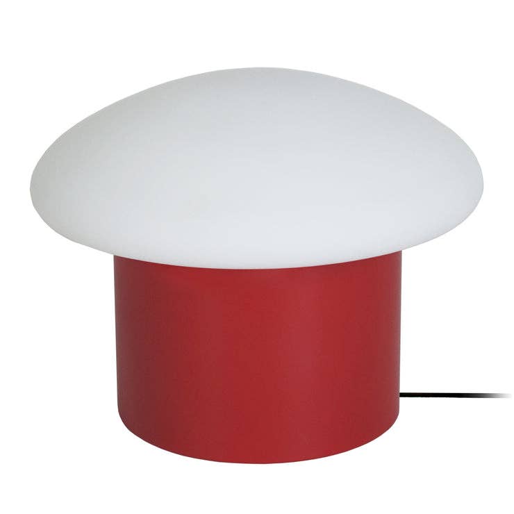 Tosel Shop - Wholesale Accent/Desk Lamp - PILZ - Red and White Metal Mushroom Bedside Lamp0