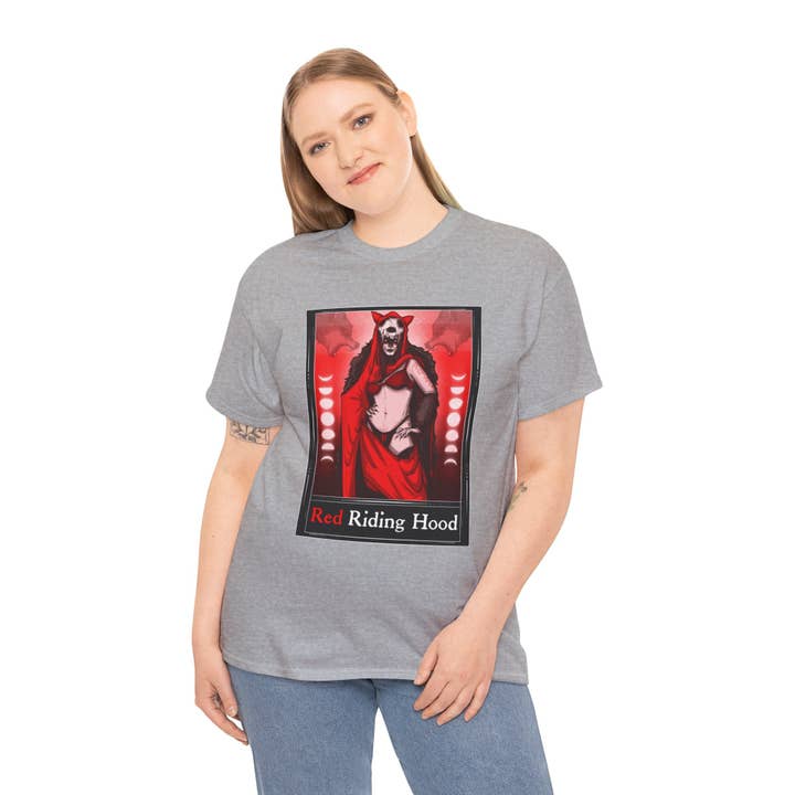 LVB Art - Wholesale T-Shirt (Graphic) - Unisex - Red Riding Hood Tarot (Front & Back Print) Unisex Heavy Cotton Tee32