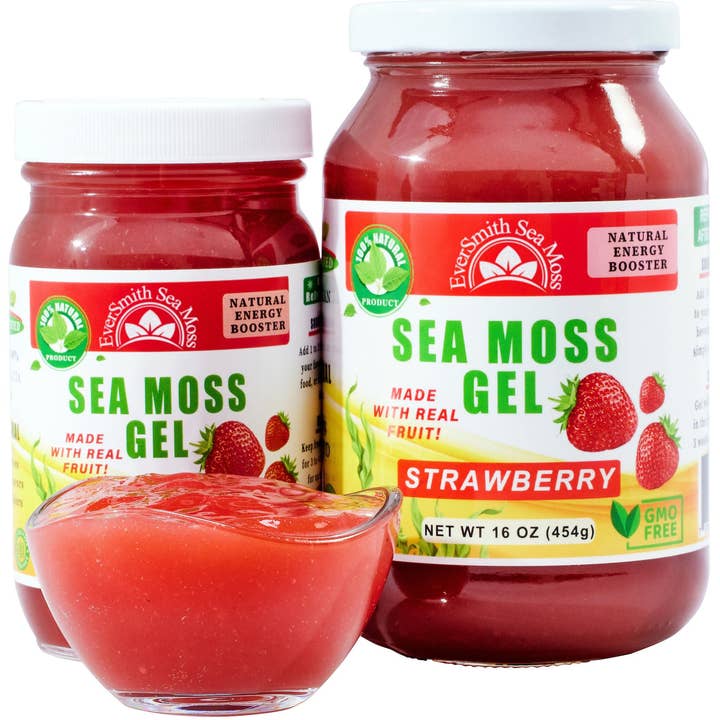 EverSmith Organics - Wholesale Oral Supplement/Vitamin - Strawberry Sea Moss Gel (16 Ounce)