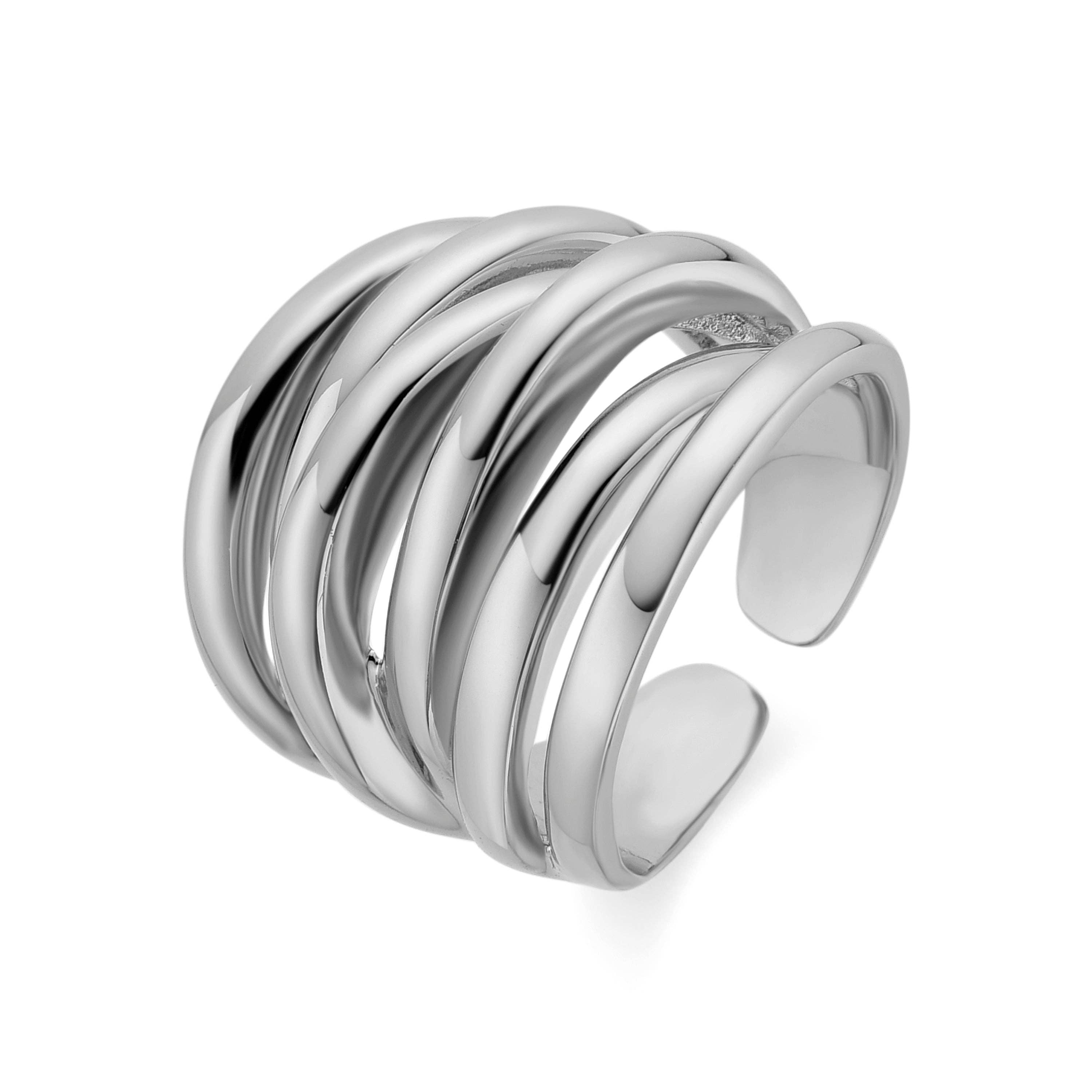 Luxenter - Wholesale Band/Stacked Ring - Anillo acabado en rodio - Vermixi
