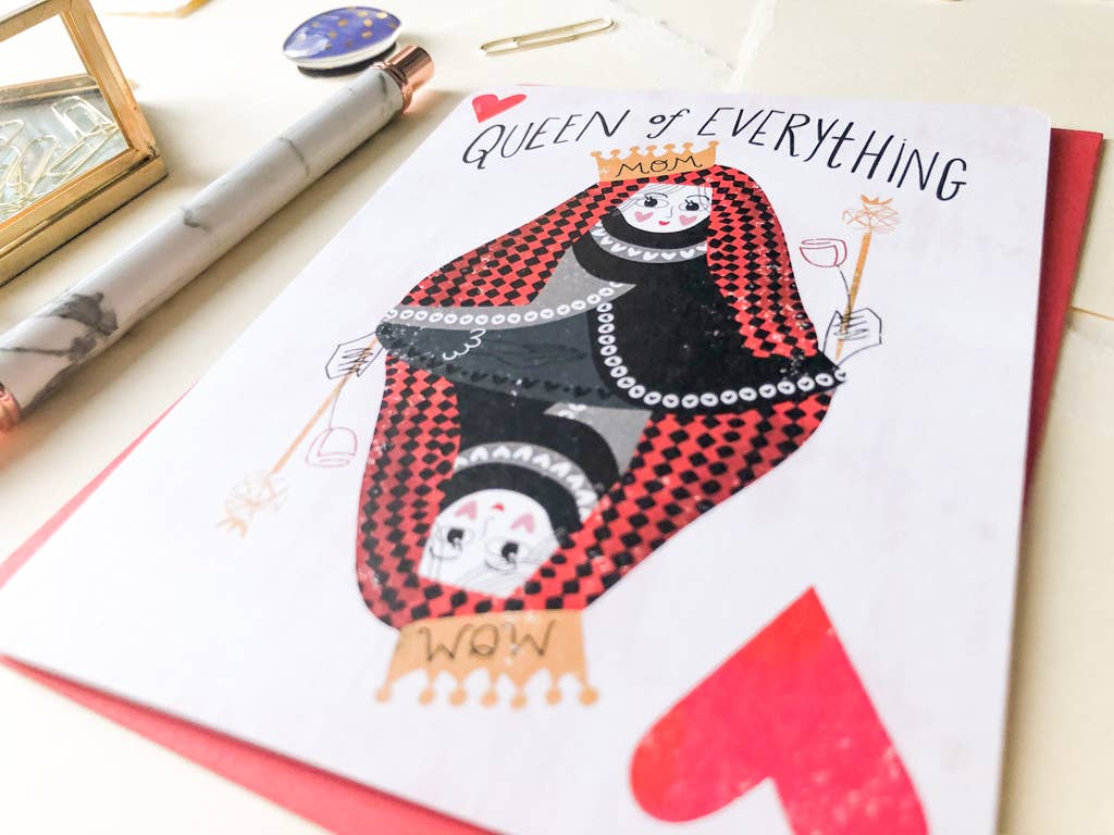 Paper Loop | Hand-Painted Greeting Cards - Wholesale Mother's Day Card - Queen of Everything, Cute Funny Mother's Day Card1