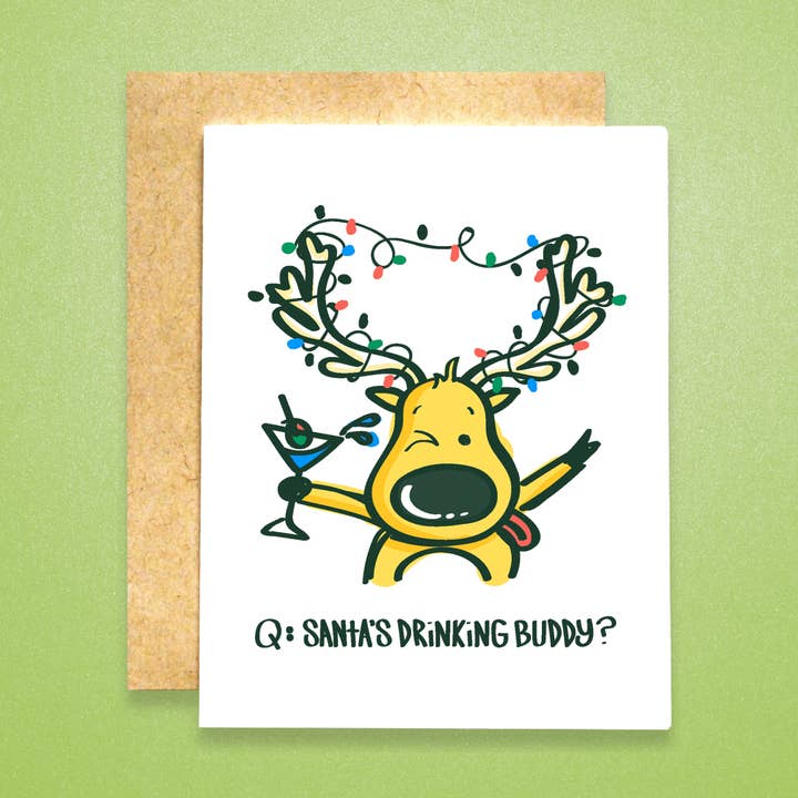 Blitzen: Santa's Drinking Buddy Card and other Purchase Wholesale holiday blitz craft and show. Free Returns & Net 60 Terms on Faire trending on Faire.