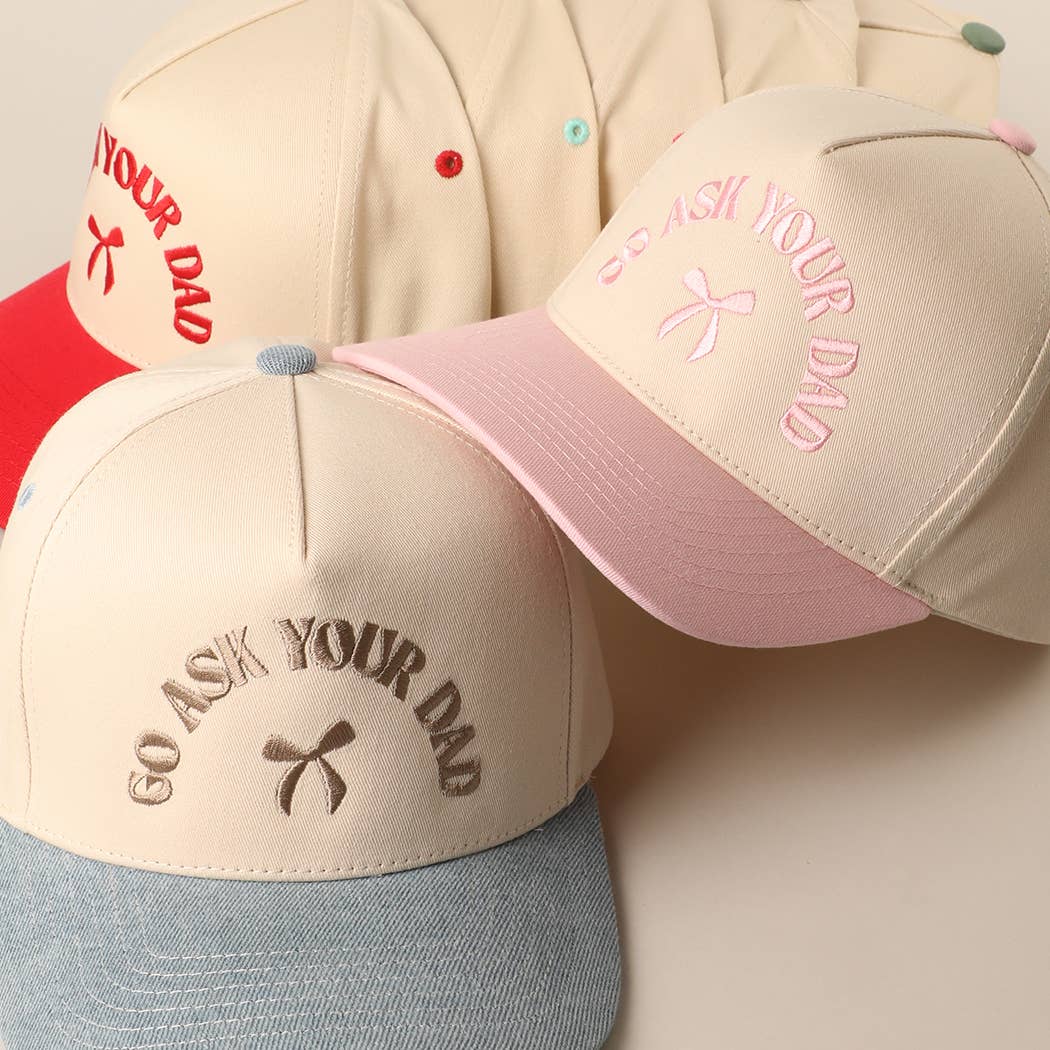 Fashion City - Wholesale Baseball Cap - Women's - GO ASK YOUR DAD Embroidery Two-Tone Trucker Hat7