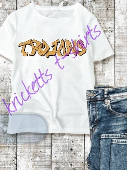 Trojan Graffiti per la vendita all'ingrosso da parte di Kricketts' T-shirts