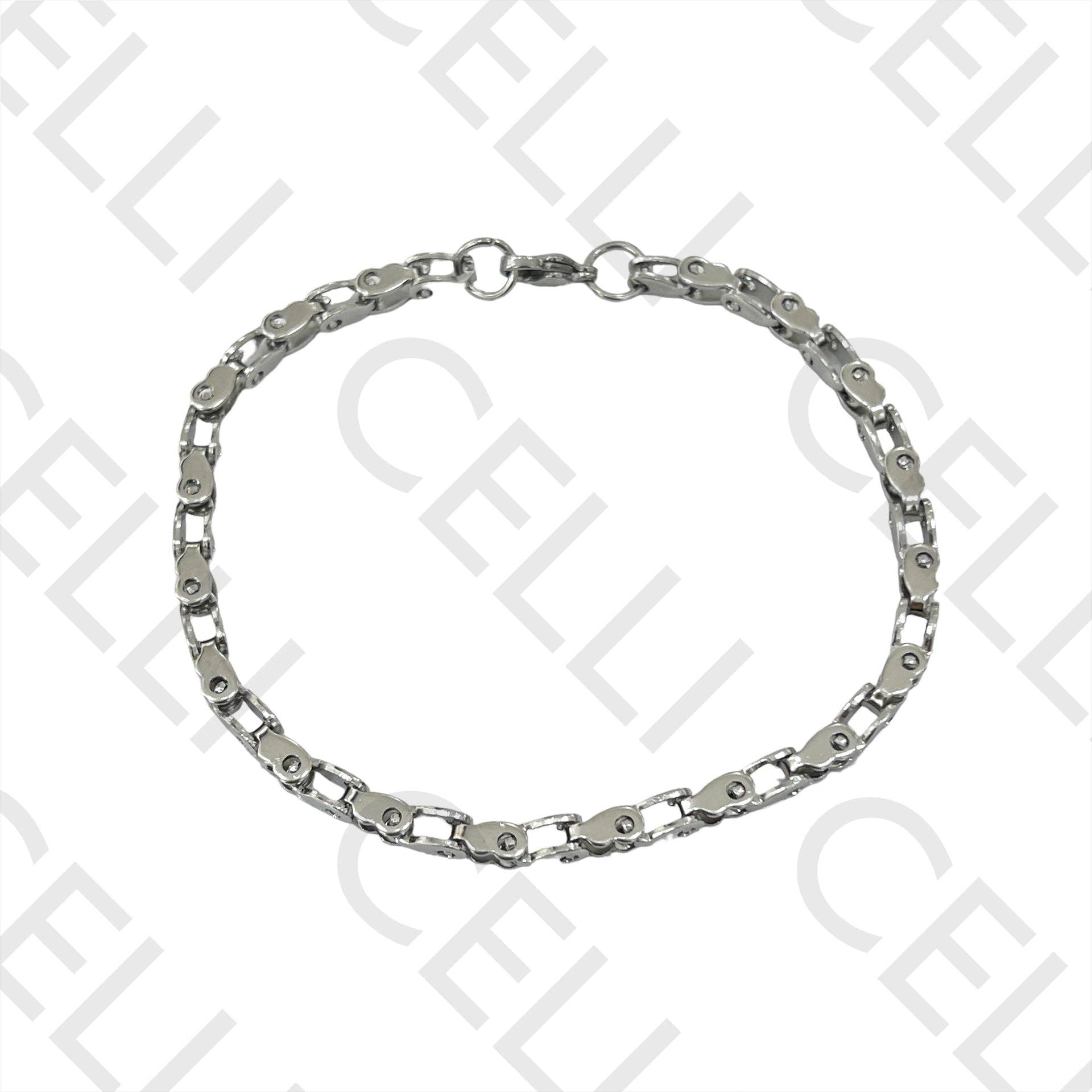 Celli Biju - Wholesale Jewelry Set - Simple Steel Necklace / Bracelet - bicycle chain0