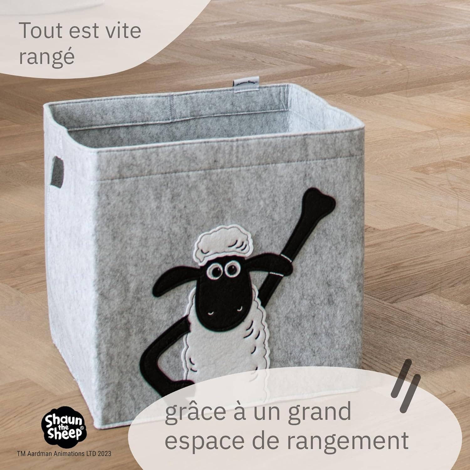Zenker – wholesale Storage bin – Child & baby – Felt storage box compatible with Kallax Shaun the Sheep Lifeney raised fist4