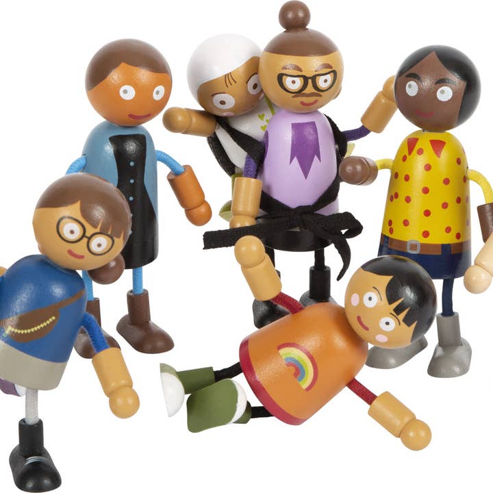 Dubbele poppenfamilie met baby | Poppen | Hout voor wholesale door small foot