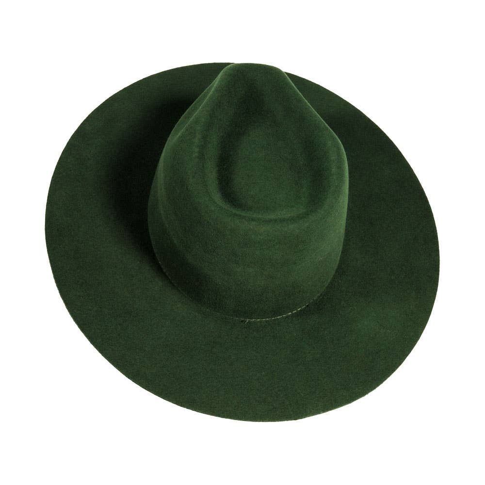 American Hat Makers - Wholesale Fedora - Unisex - 100% Wool Felt Flat Brim Fedora Hat - Style Rancher19