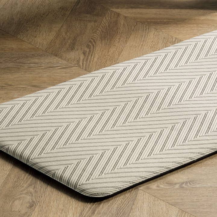 Beige Casual Herringbone Anti Fatigue Kitchen Or Laundry Room for wholesale on Faire