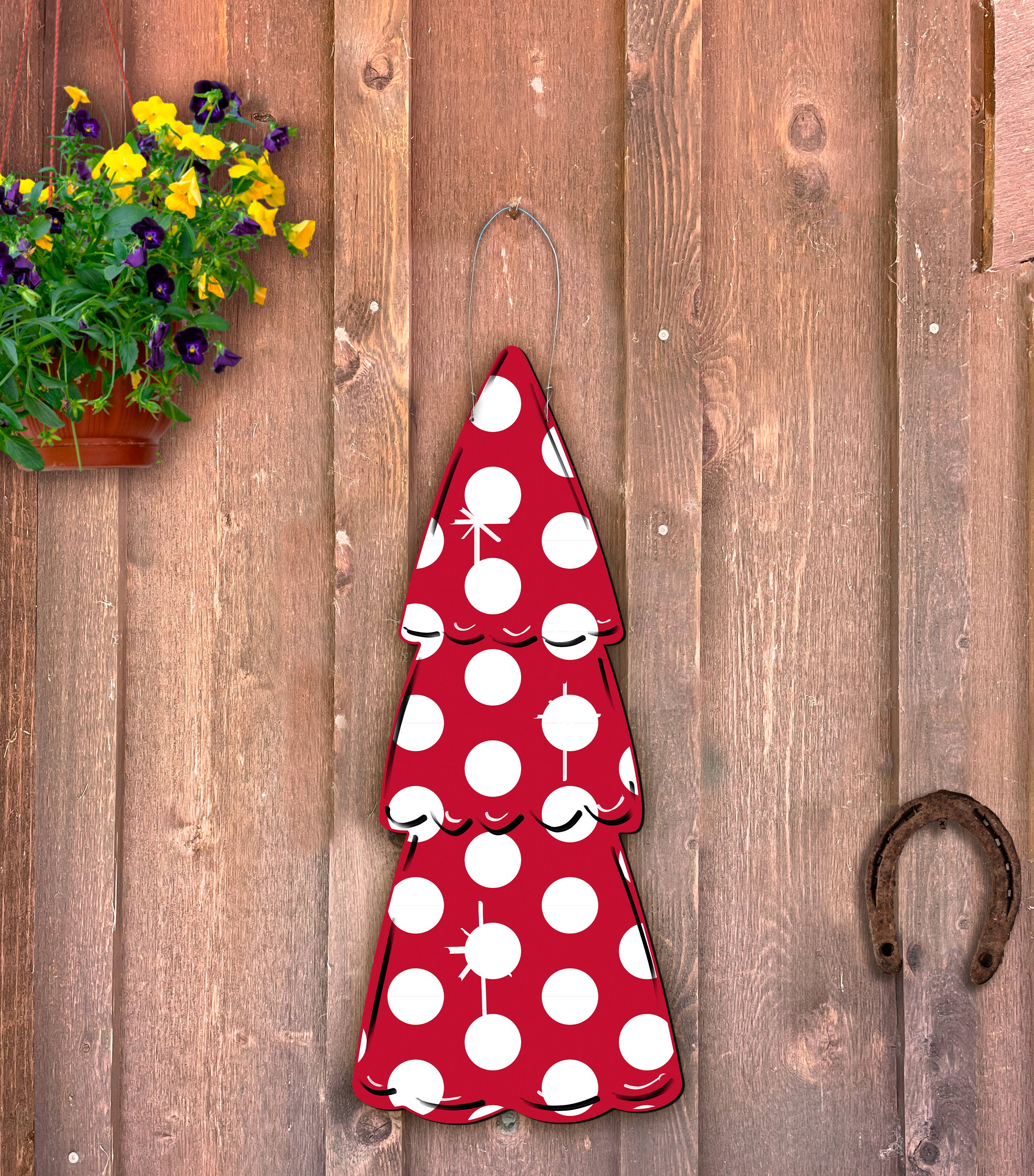 Steel Southern Designs – Cabide de porta por atacado – Arte em metal ao ar livre Árvore de Natal magra5