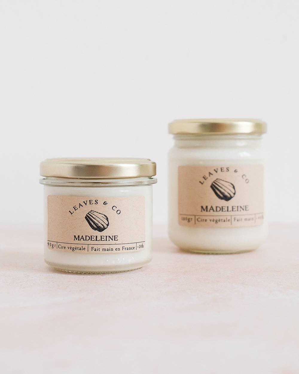 Leaves & Co - Wholesale Jar/Filled Candle - Handmade scented candle vegetable wax - Madeleine2
