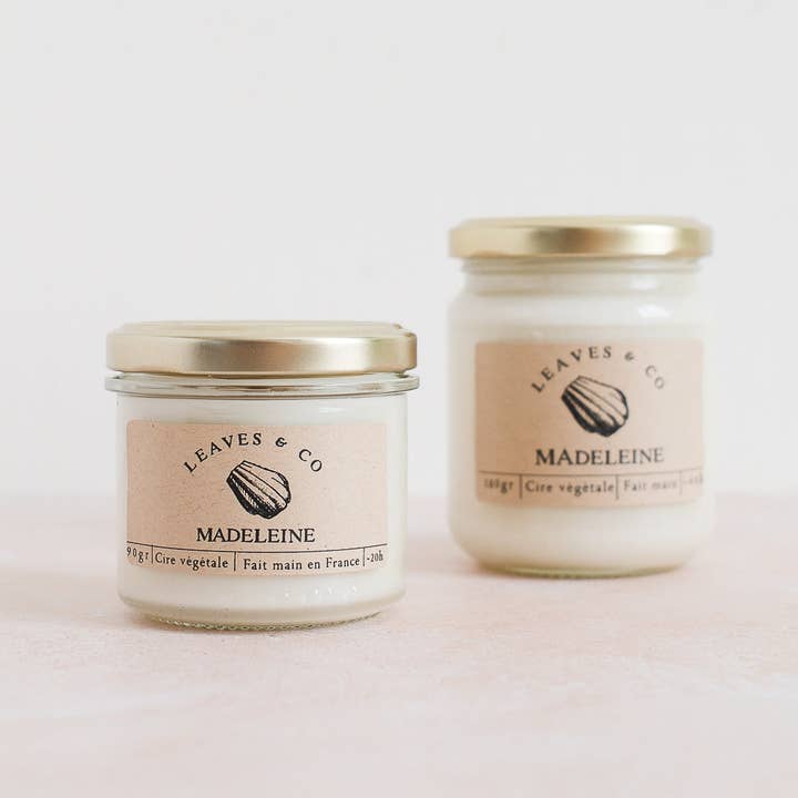 Leaves & Co - Wholesale Jar/Filled Candle - Handmade scented candle vegetable wax - Madeleine2