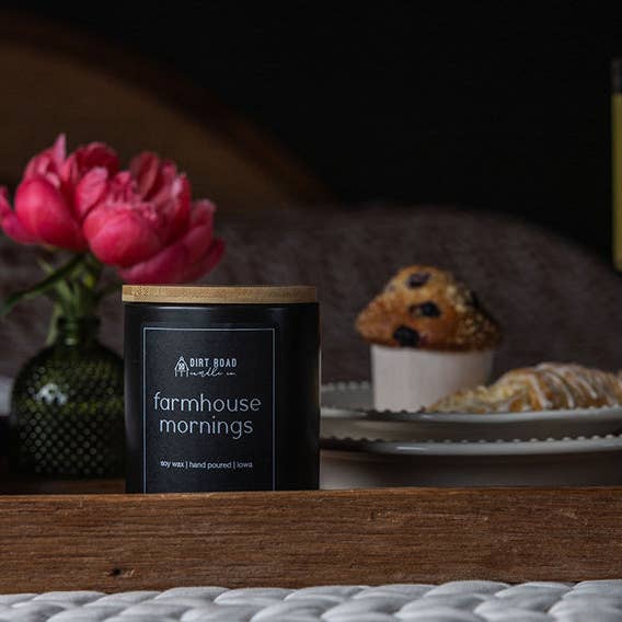 Farmhouse Mornings Candle for wholesale by Dirt Road Candle Co