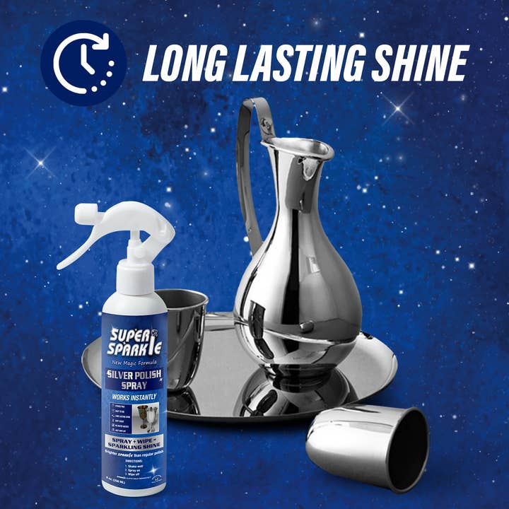 Super Sparkle - Wholesale All-Purpose Cleaning Spray - Silver Polish Cleaner Spray (Spray Only) 8 Oz