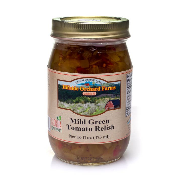 Mild Green Tomato Relish for wholesale by Hillside Orchard Farms