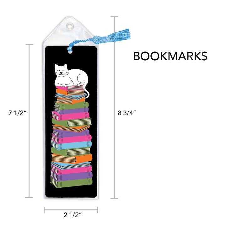 Rock Scissor Paper - Wholesale Bookmark - Book Stack Bookstore Cat Bookmark with tassel2