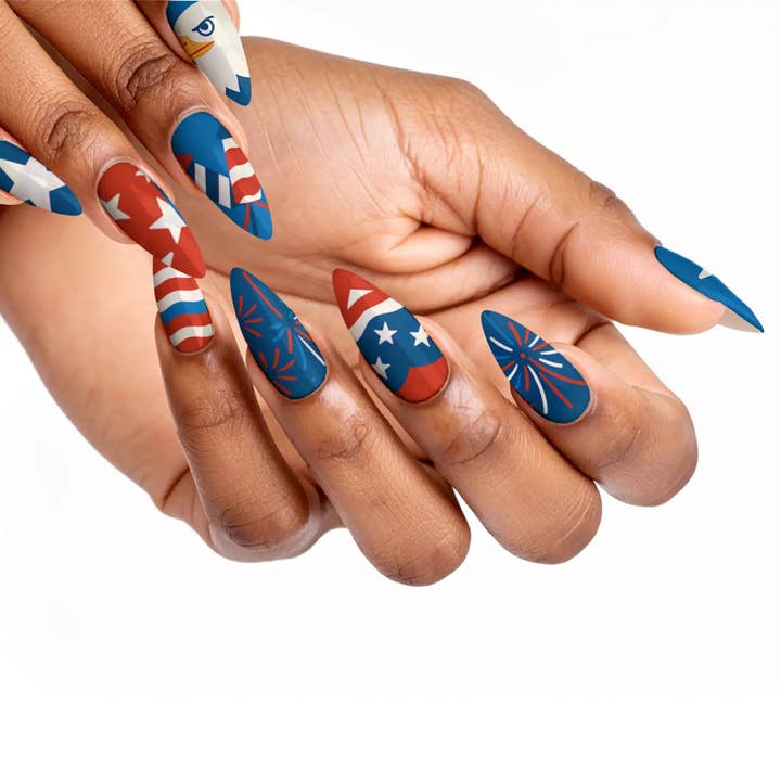 FYNE BODY - Wholesale Press-on/fake nails - Retro Drip 4th of July Press-On Nails51