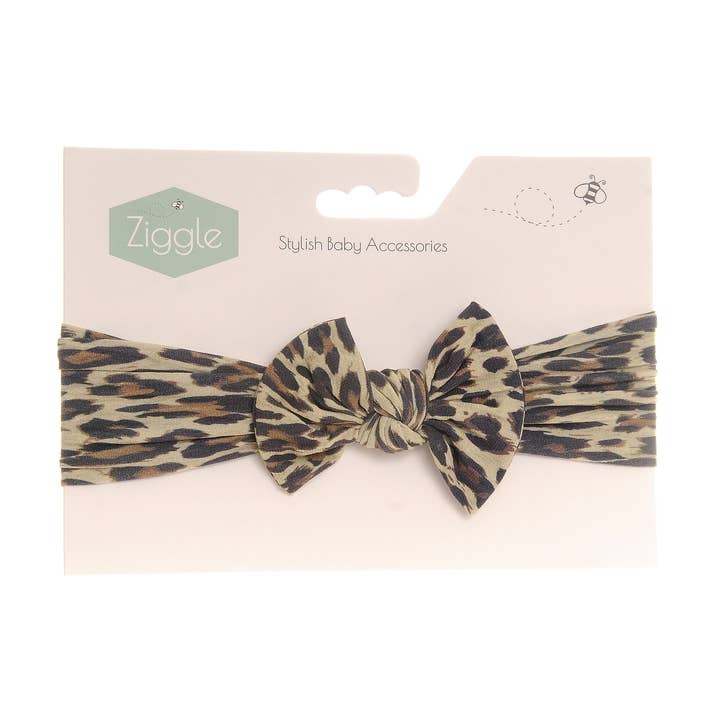Turbante con Lazo de Estampado de Leopardo para venta al por mayor de Ziggle Baby