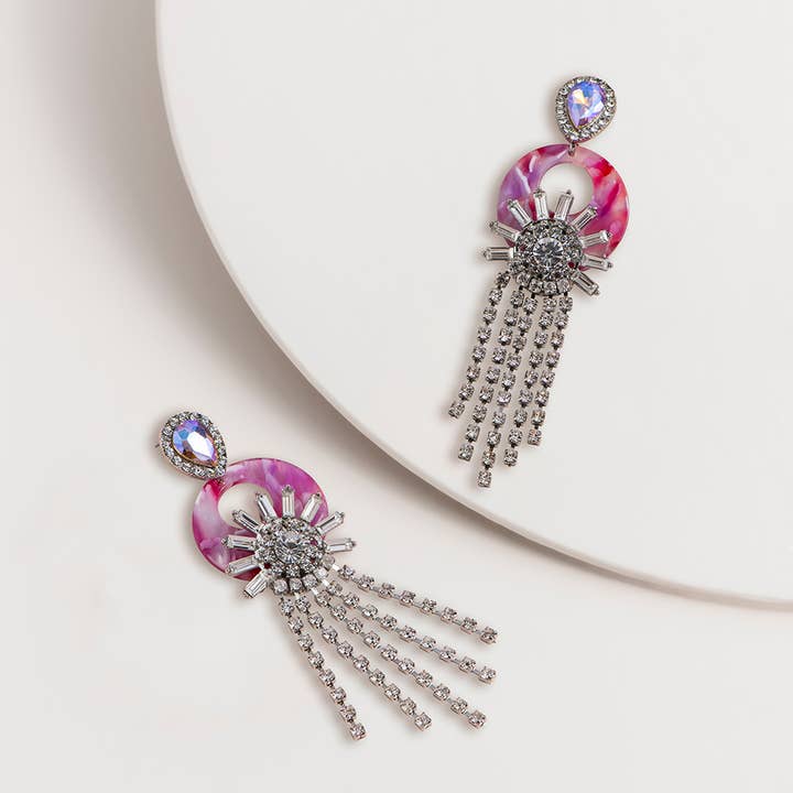 Boucles d'oreilles à tige majestueuses en strass pour la vente par Super Amazing