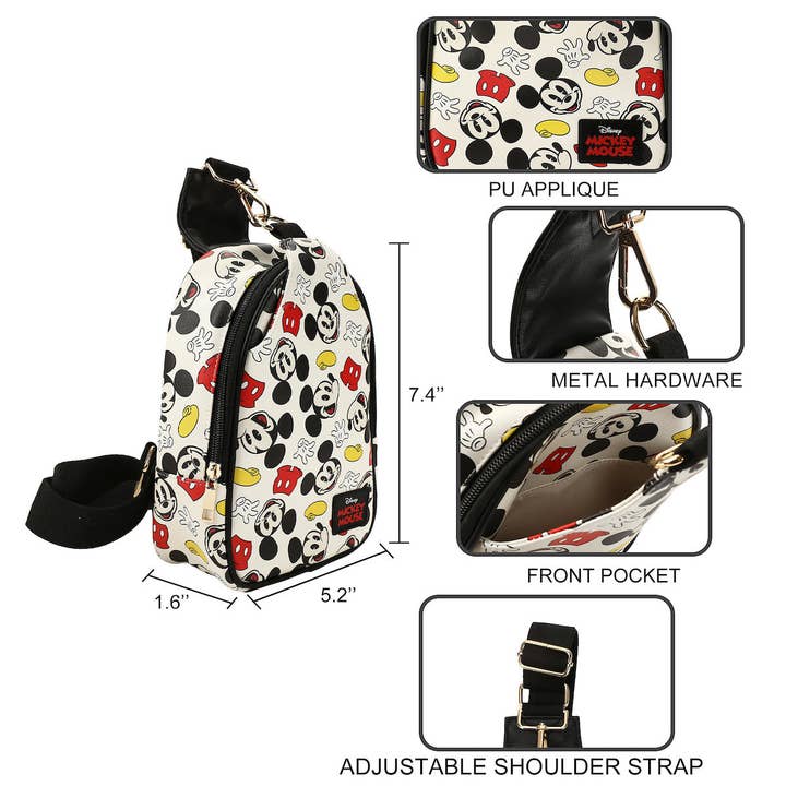 Bioworld Merchandising - Wholesale Crossbody Bag - Unisex - Disney Mickey Mouse Sling Bag3