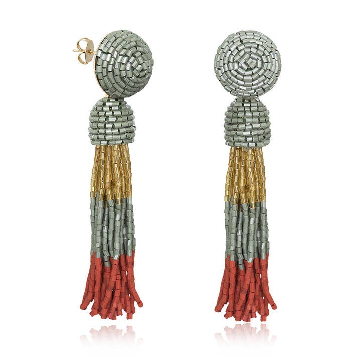 Tricolor Tess Tassel Earring for wholesale by SF BRAND INC