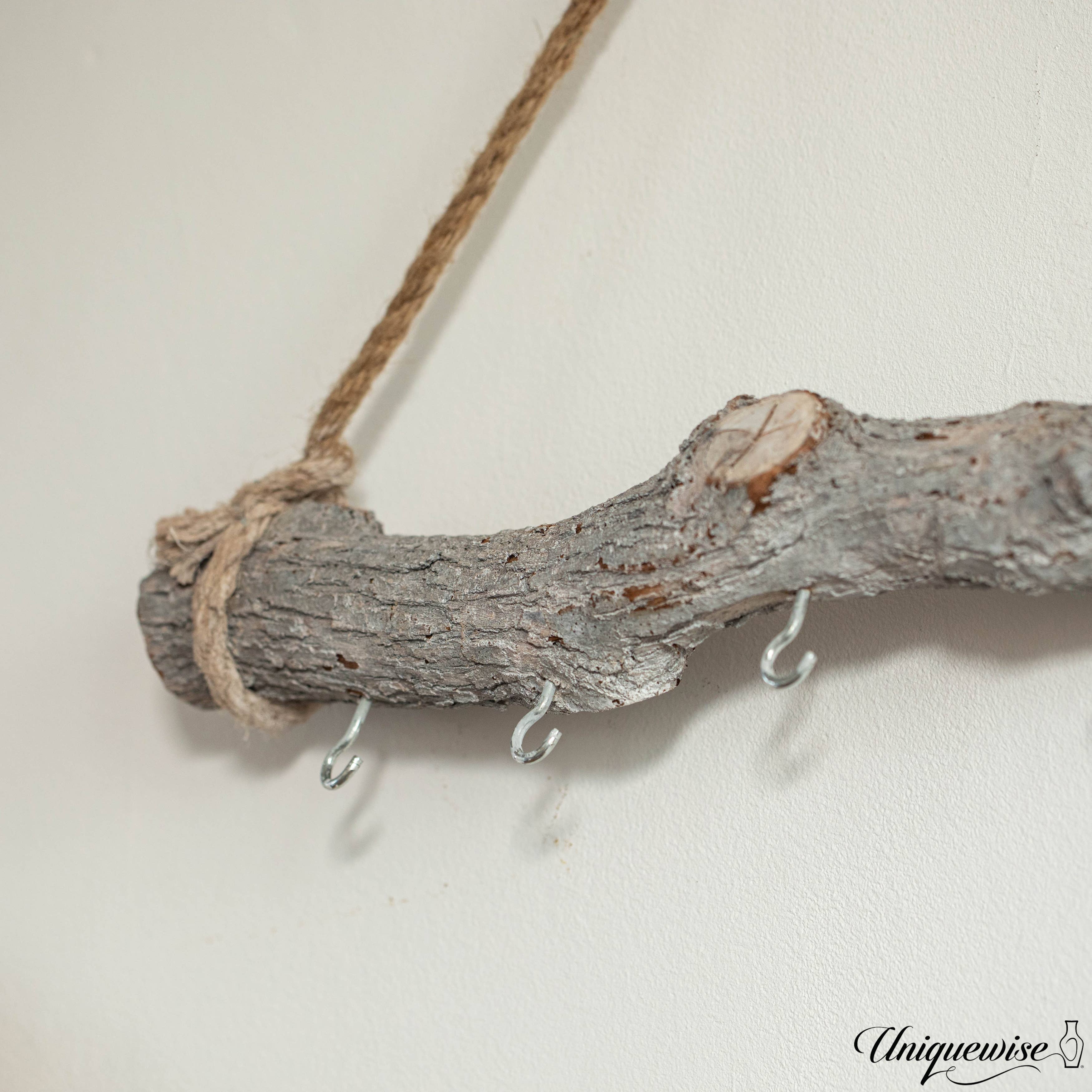 Quickway Imports - Wholesale Wall Accent - Uniquewise 19-inch Natural Decorative Jujube Wooden Log Hang6