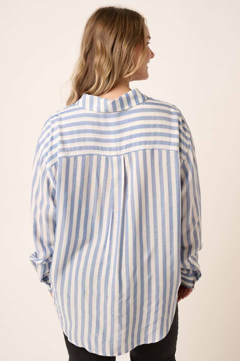 mittoshop – wholesale Buttoned-down shirt – Women's – PLUS STRIPED BUTTON DOWN SHIRT14
