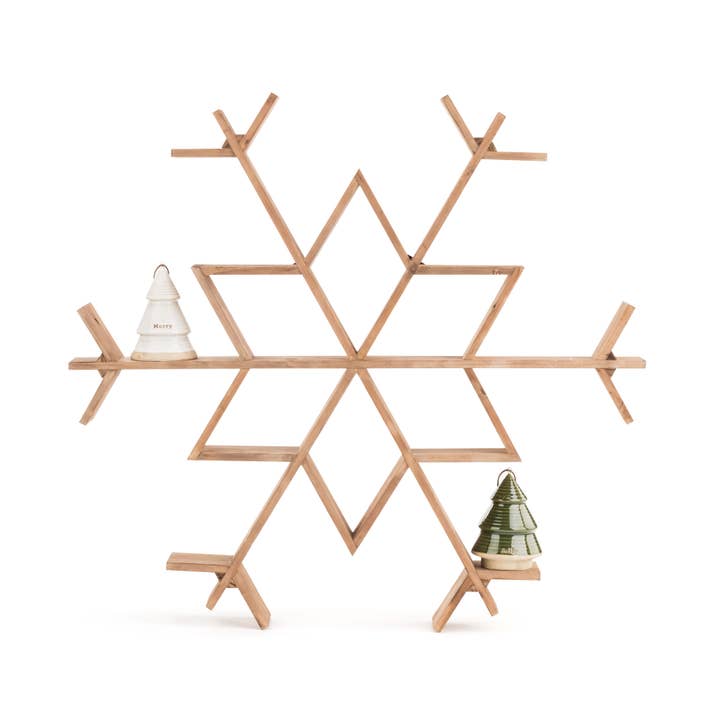 Large Wood Snowflake Wall Shelf for wholesale by DEMDACO