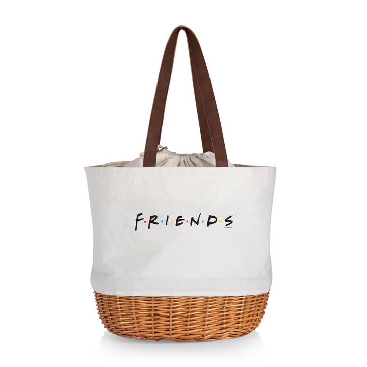 Friends - Coronado Canvas and Willow Basket Tote for wholesale by Picnic Time Family of Brands