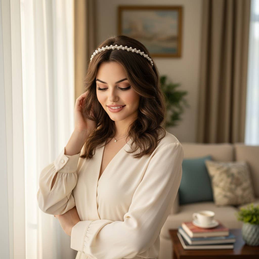 Athena Bridal Jewellery - Wholesale Fashion Headband - Women's - CHIC PEARL HEADBAND - AHB-992