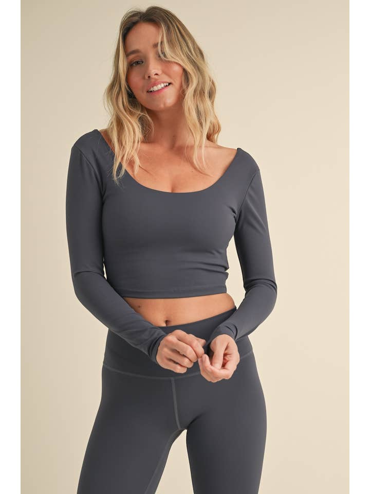 KIMBERLY C - Wholesale Athletic Top - Women's - Twist Back Long Sleeve Top55