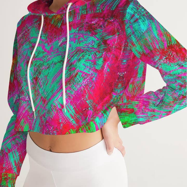 Meraki Pinky Promise Women's Cropped Hoodie for wholesale by Fridge Art Boutique