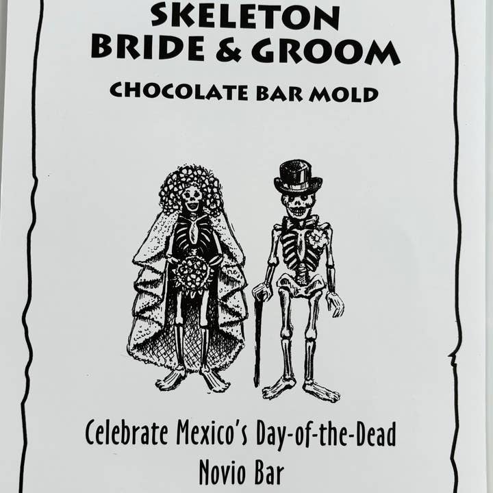 Mexican Sugar Skull - Wholesale Chocolate/Candy Mold - Novio Chocolate Skeleton Mold - 6 molds