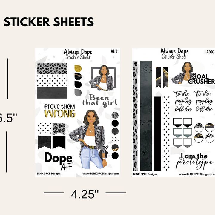 Always Dope Sticker Sheets | Planner Stickers for wholesale by BLNK SPCE Designs