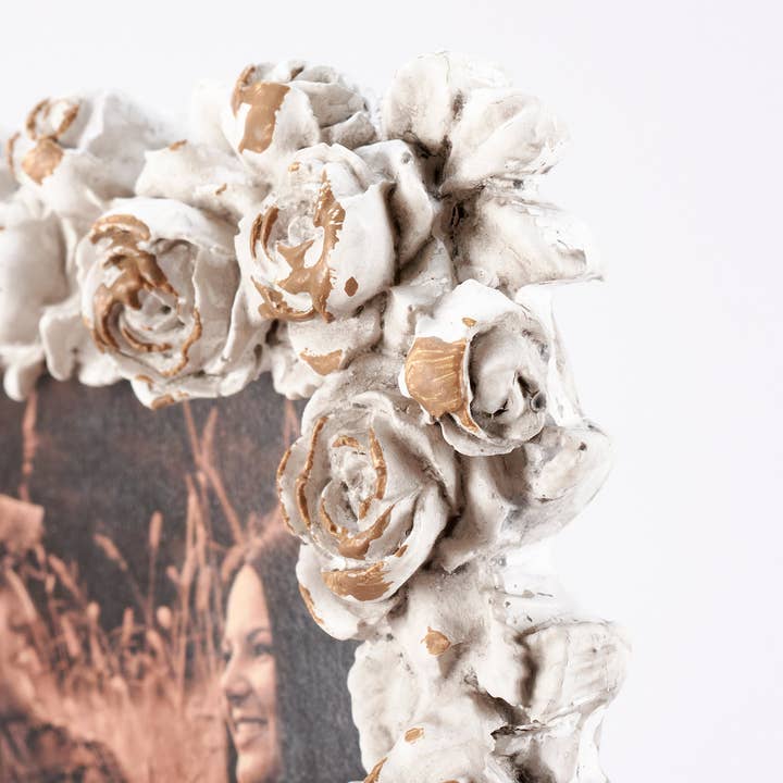 Primitives by Kathy - Wholesale Picture Frame - White Rose Photo Frame2