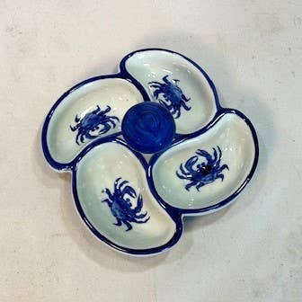 Server, Crab Dish with Knob Handle for wholesale by Sea Island Imports, Inc.