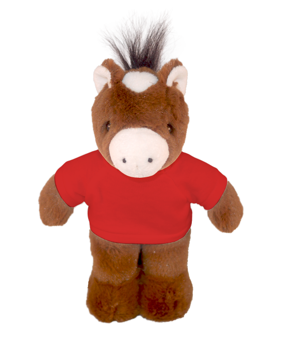 Plushland - Wholesale Stuffed/Plush Toy - Kids & Baby - Plush Floppy Horse with Personalized Tee  8"10