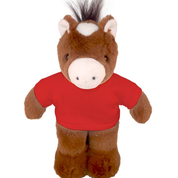Plushland - Wholesale Stuffed/Plush Toy - Kids & Baby - Plush Floppy Horse with Personalized Tee 8"10