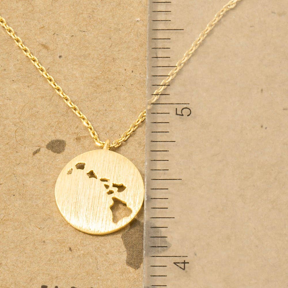 Fame Accessories – wholesale Pendant/charm necklace – Hawaii Coin Cutout Disc Pendant Necklace3
