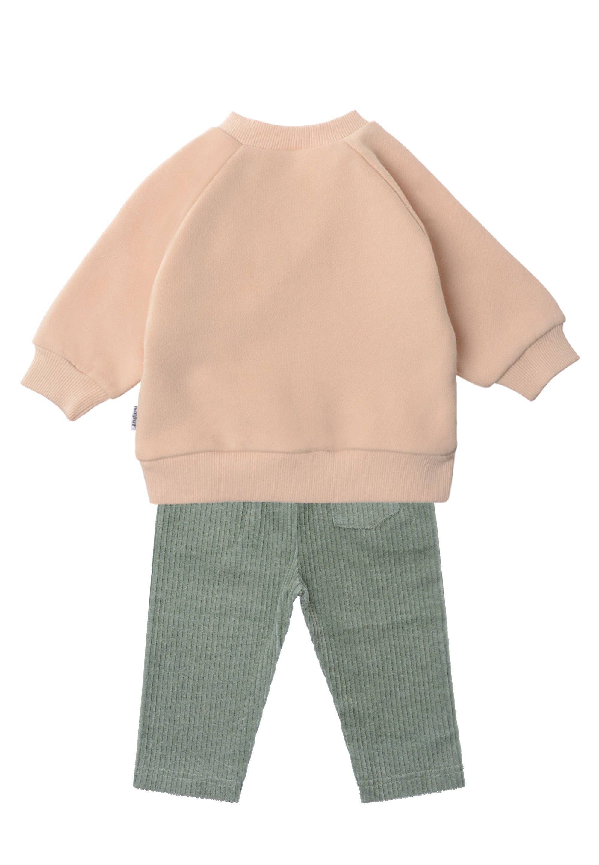 Liliput – wholesale Top & trouser set – Kids – 2-piece set with sweatshirt in beige and corduroy pants in reed4