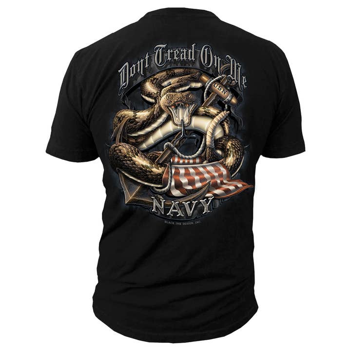 US Navy Dont Tread On Me Men's Navy T-Shirt for wholesale by 7.62 Design