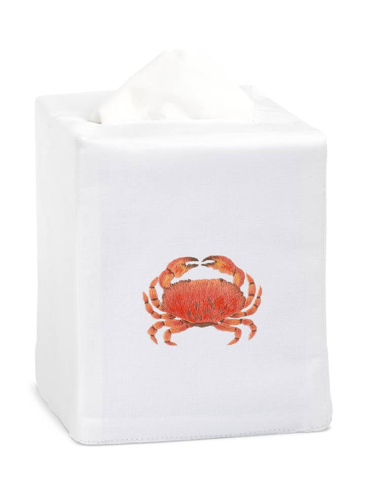 Crab Tissue Box Cover for wholesale by Henry Handwork