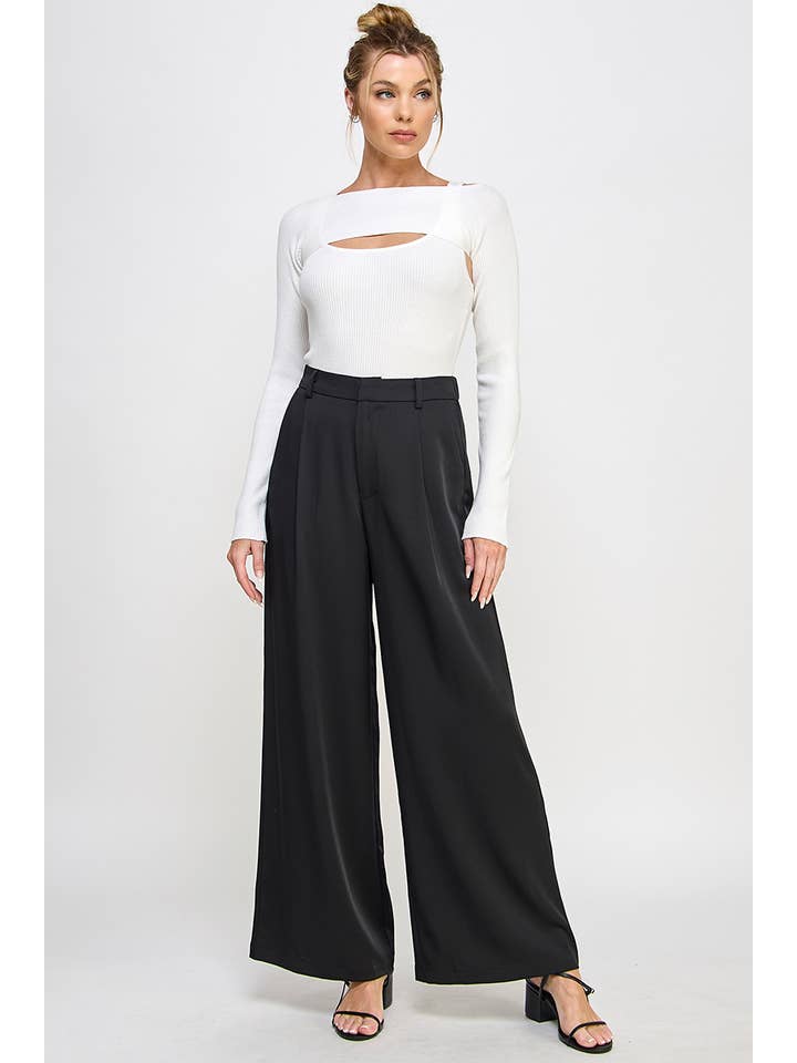 Allie Rose - Wholesale Pants - Women's - Pleat Front Drapey Twill Trouser Pant4