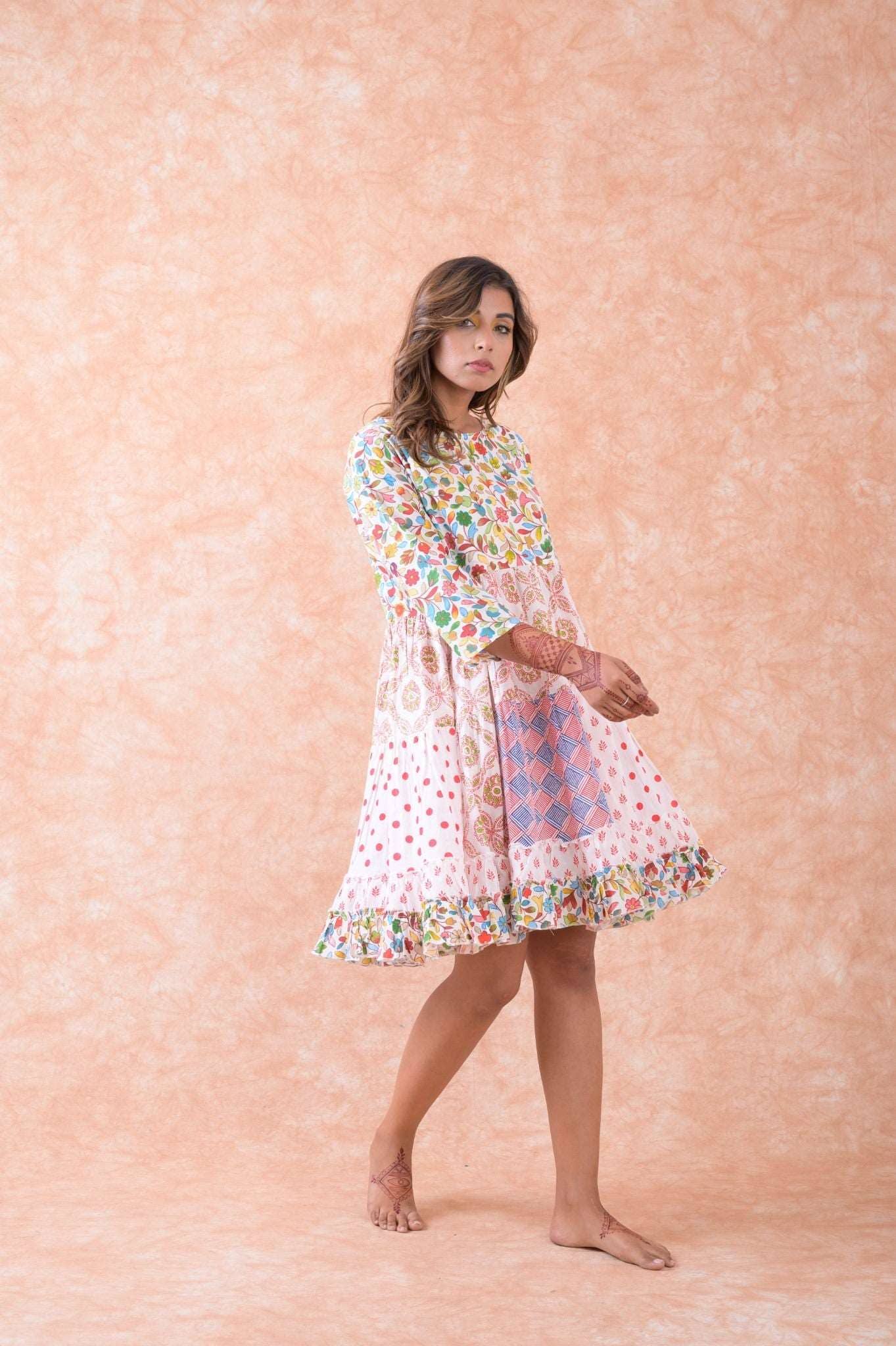 Multicolor Rhea Multi Pattern Dress for wholesale on Faire3