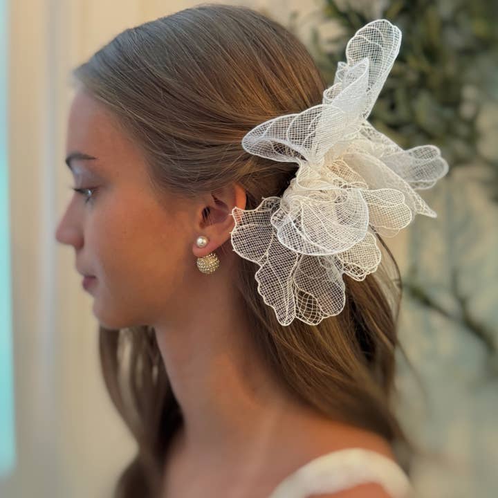 Lace Art Flower Hair Clip for wholesale by Ellison+Young